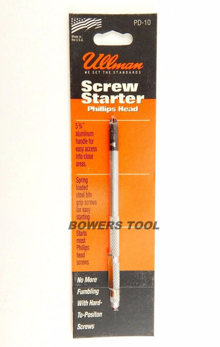 ULLMAN Torx Hex Phillip Screw Nut Starter 5-3/4" PD-10 , Mechanical, Pocket Clip