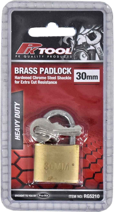PK TOOLS 25-50mm Brass Padlock Long Shackle Anti-theft Lock Cut Resistance