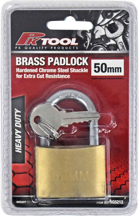 PK TOOLS 25-50mm Brass Padlock Long Shackle Anti-theft Lock Cut Resistance