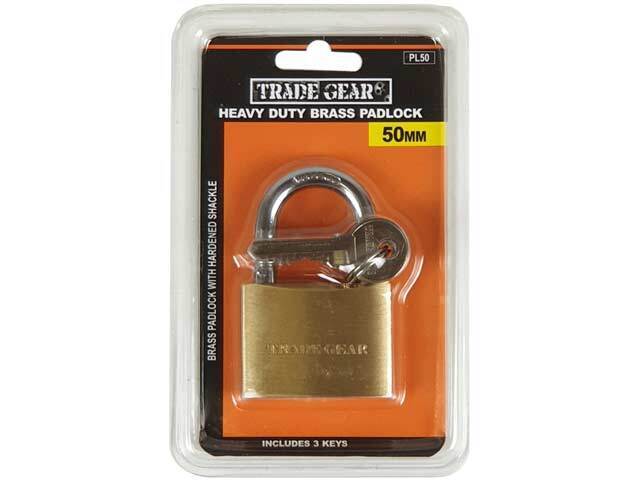 TRADE GEAR Keyed Alike Padlock 30 40 50 60mm Brass All Same Key 3 Keys