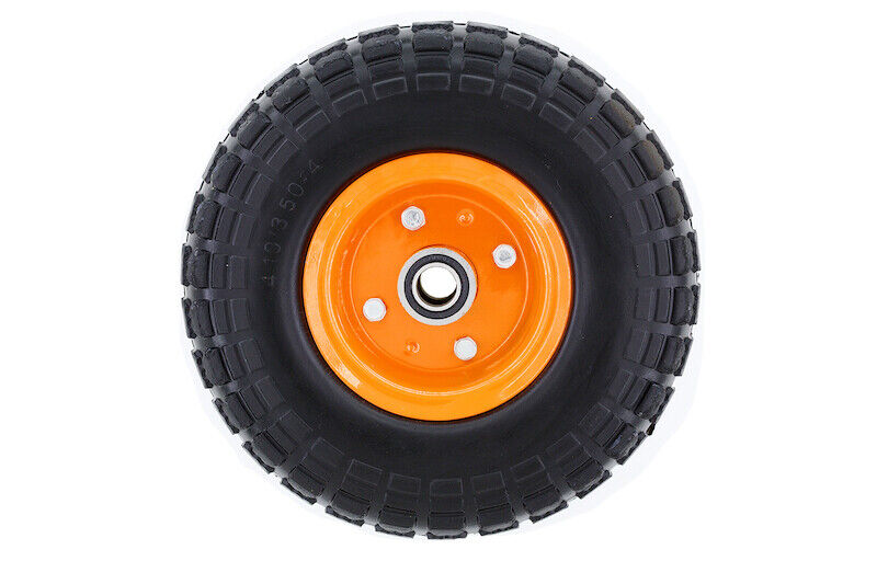 2PC 10" 4.10/3.50-4 Solid Tyre Jockey 16mm D Puncture Proof Trolley Cart Wheel