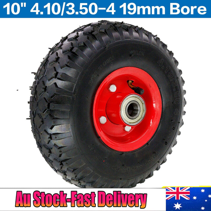 10’‘ 4.10/3.50-4 16mm bore cart trolley pneumatic tyre wheelbarrow wheels 2Pcs