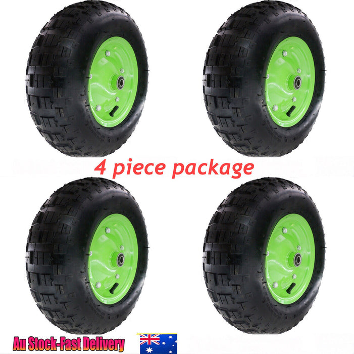 16'' 4.8/4.00-8 16mm bore steel rim wheelbarrow wheel trolley 4Pc package