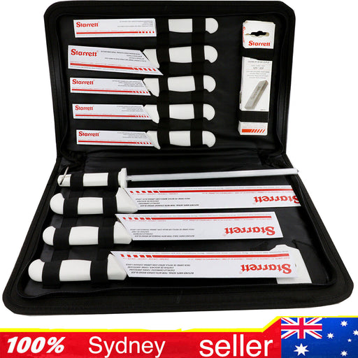 11PC Starrett Professional Butchers Knife Set In Case  BKK-11W - FISHER DISCOUNT