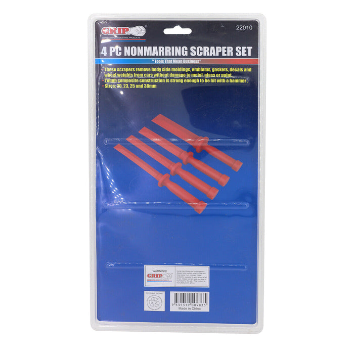 4 PC NON MARRING MARKING PLASTIC HAND CHISEL SCRAPER AUTO BODY GLASS TOOL SET