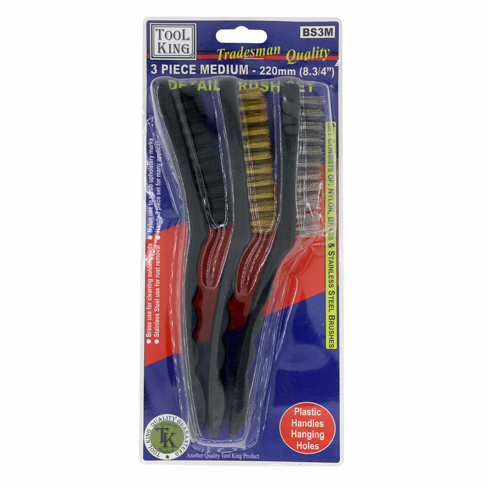 3pcs LARGE WIRE BRUSH SET Steel Cleaning Brushes Brass Metal Tools 18cm AU STOCK