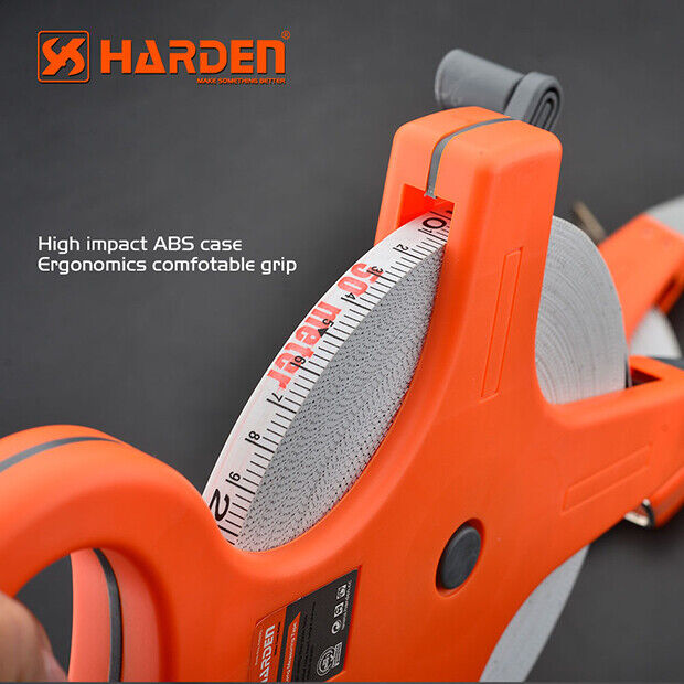 Harden Tape Measure 30M 50M 100M Fiberglass Open Reel Measuring Metric Imperial