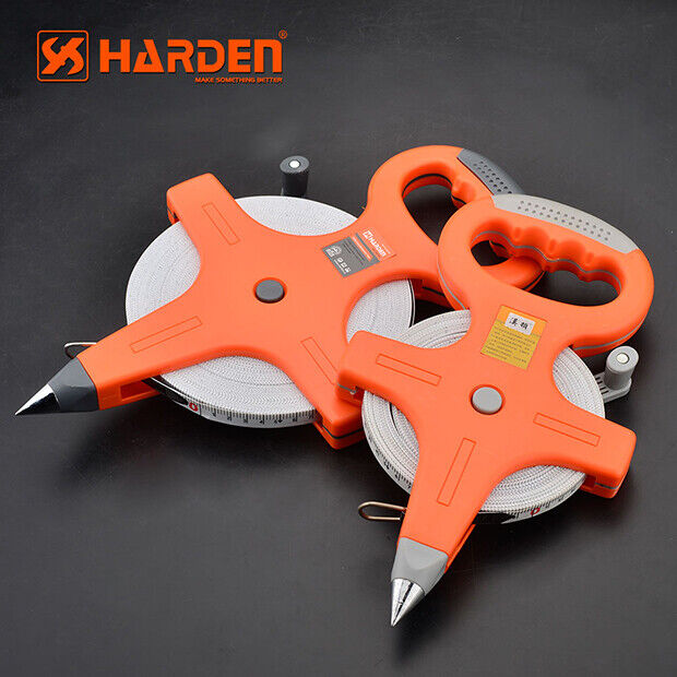 Harden Tape Measure 30M 50M 100M Fiberglass Open Reel Measuring Metric Imperial