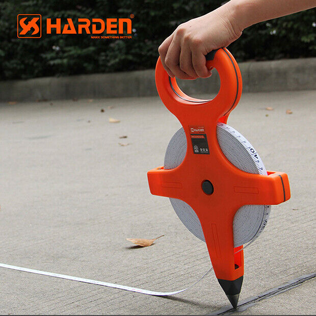 Harden Tape Measure 30M 50M 100M Fiberglass Open Reel Measuring Metric Imperial