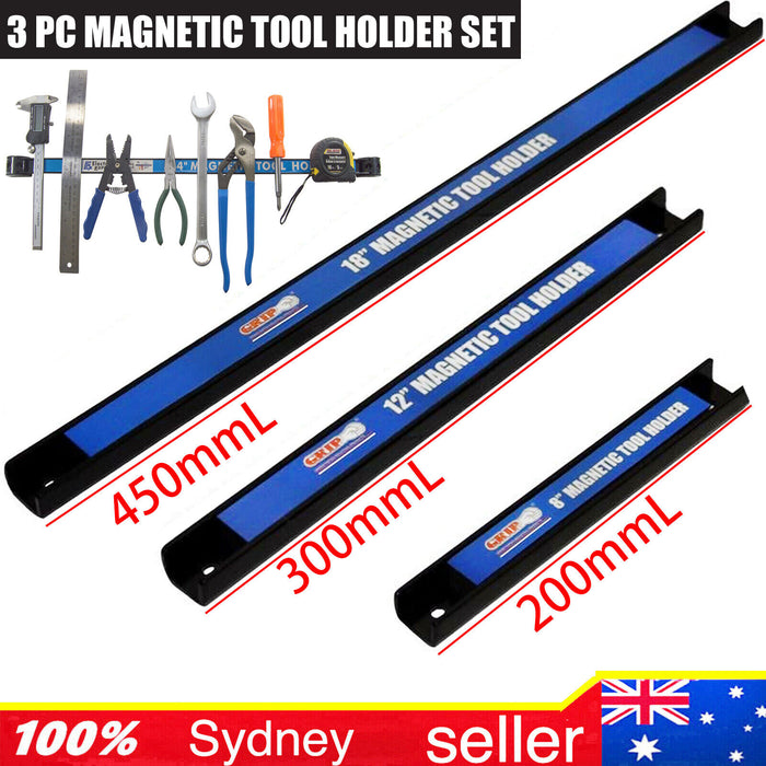 3pc MAGNETIC TOOL HOLDER SET MAGNETIC TOOL BAR MAGNETIC KITCHEN KNIFE RACK H/D