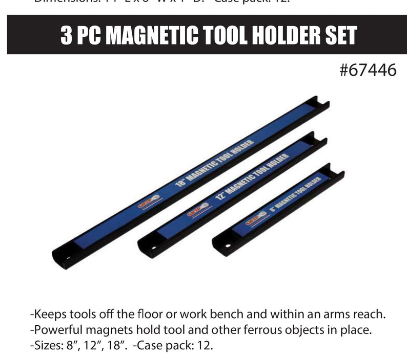 3pc MAGNETIC TOOL HOLDER SET MAGNETIC TOOL BAR MAGNETIC KITCHEN KNIFE RACK H/D