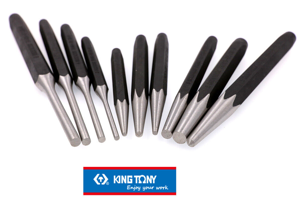 KING TONY Center&Starter&Pin chrome 10 PC. Pin Punch Set Made in Taiwan