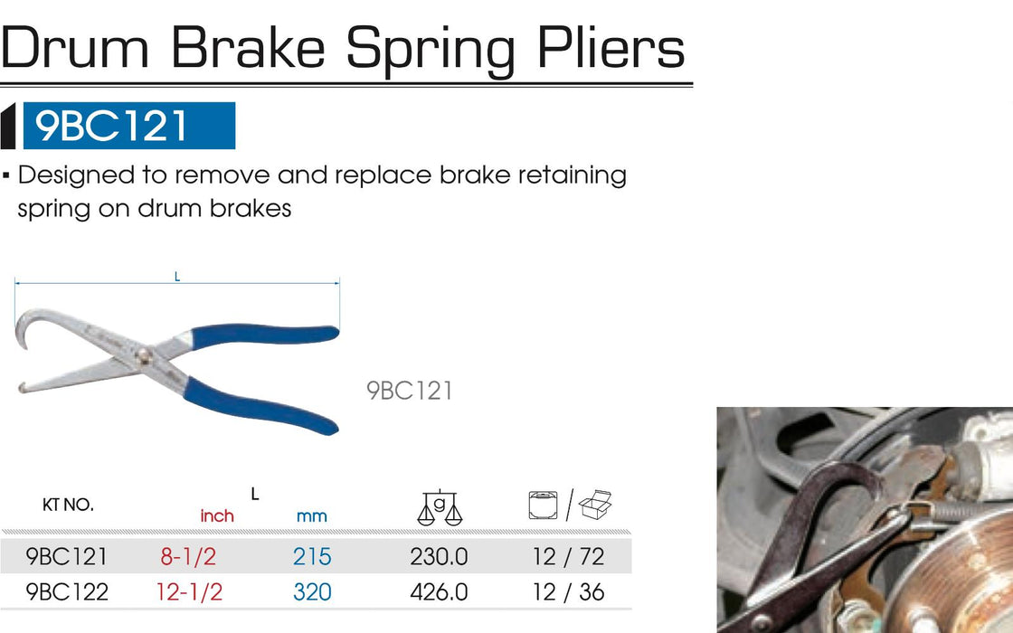 KING TONY Soft grip Drum Brake Spring Pliers 215mmL Made in Taiwan