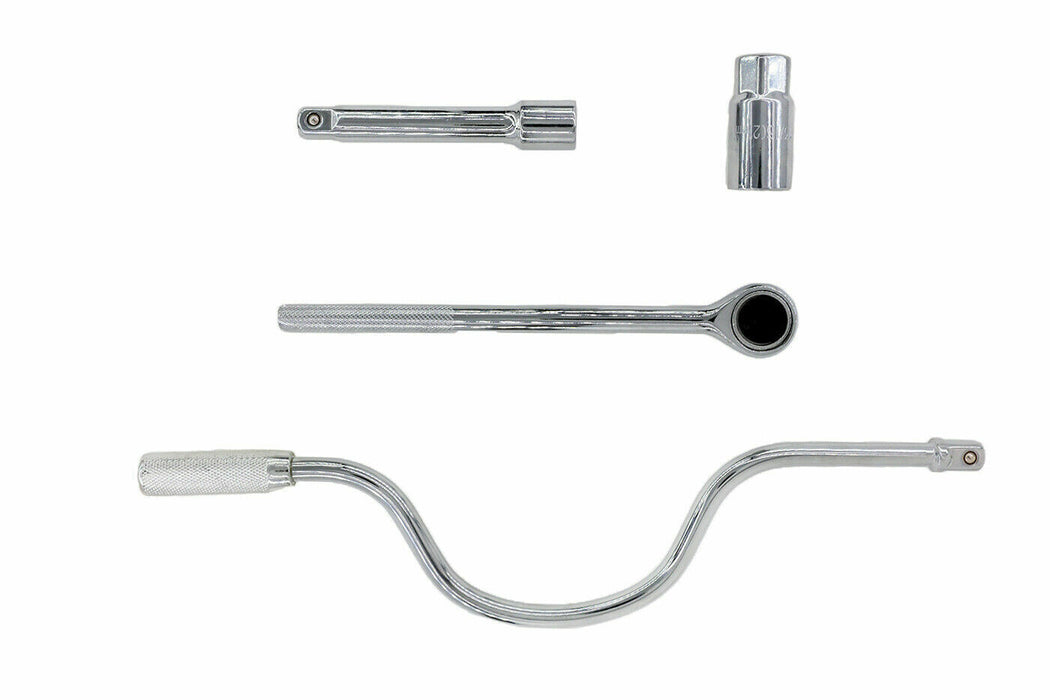 24PC 1/2" METRIC DRIVE SOCKET TOOLKIT EXTENSION T BAR RATCHET SPANNER SET