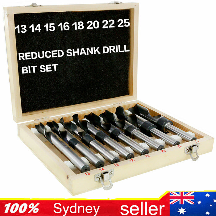 8pcs Chrome Steel REDUCED Shank Drill Bit Set Bench Drill13-25 Mm Made in Taiwan