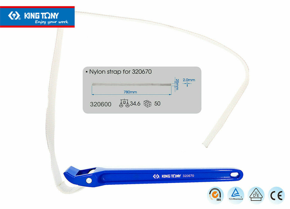 KING TONYØ 60~180 Nylon Strap Wrench Aluminum alloy handle strong nylon strap