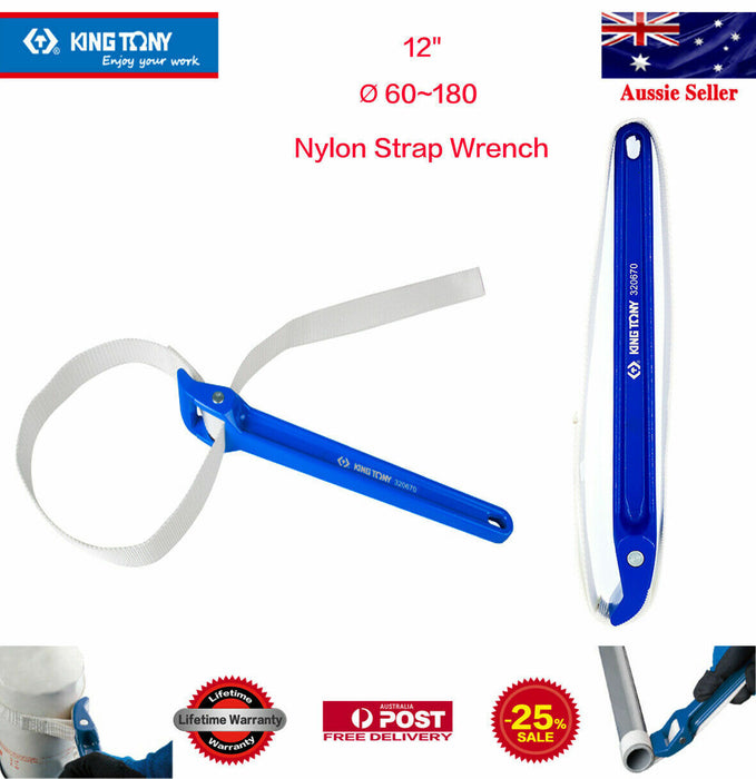 KING TONYØ 60~180 Nylon Strap Wrench Aluminum alloy handle strong nylon strap