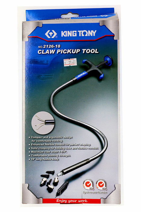 KING TONY 610mmL Claw Pickup Tool magnetic Hook Clamp flexible crimping Taiwan