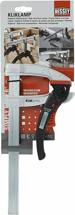 Bessey 200x80mm Quick Action Lever Kliklamp - Magnesium KLI20 Made in Germany