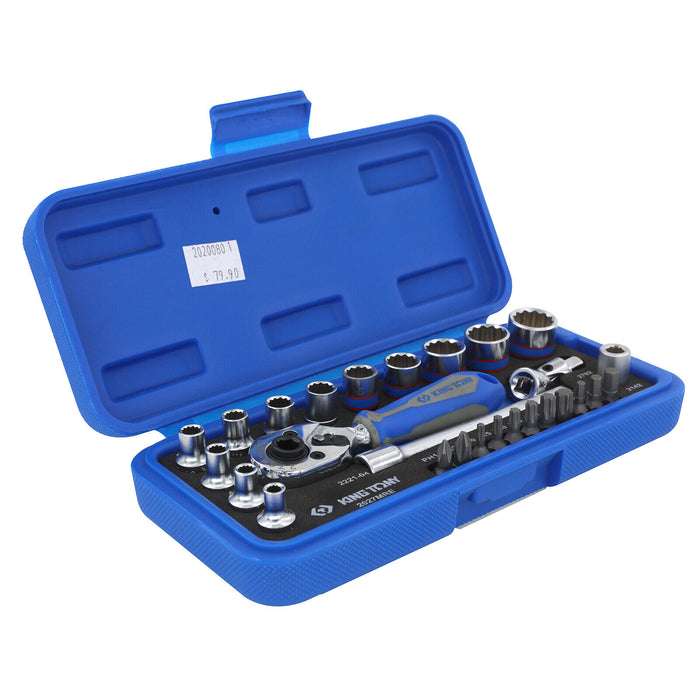KING TONY 27PC 1/4"DR 6PT/12PT Socket Wrench Set Made in Taiwan