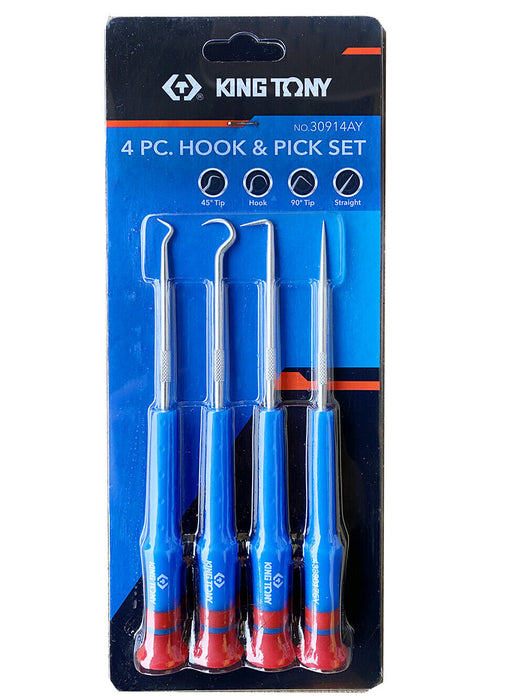 KING TONY 4Pc Pick Hook Set O Ring Oil Seal Remover Made in Taiwan