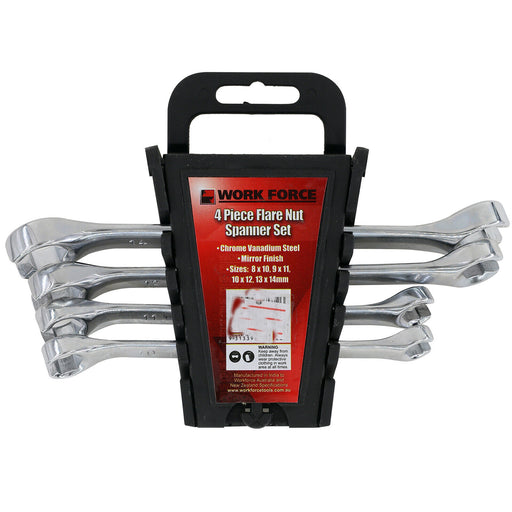 4 Piece Flare Nut Spanner set Metric CR-V Polished Steel Hydraulic Brake - FISHER DISCOUNT
