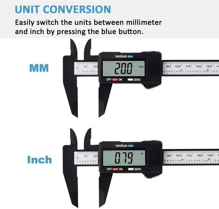 Portable 150mm Mini Digital Vernier Caliper Electronic Ruler Large LCD DIY House
