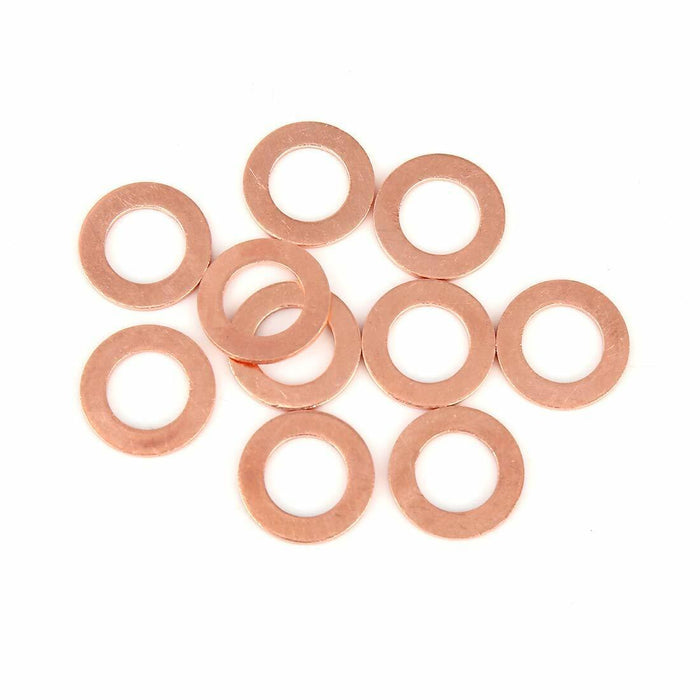 80Pcs 6Size Assorted Crush Copper Washer Gasket Set Flat Ring Seal Kit w/ Box