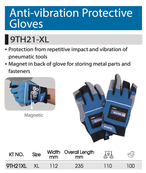 KING TONY Anti Vibration Magnet Gloves Vibe Mechanics Work Glove XL