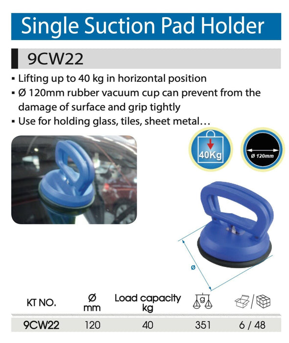 KING TONY Single Glass Sucker Dent Puller Suction Pad 40kg Ø120mm Made in Taiwan
