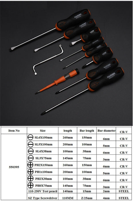 Harden 10Pc Industrial Trade Grade Screwdrivers Set