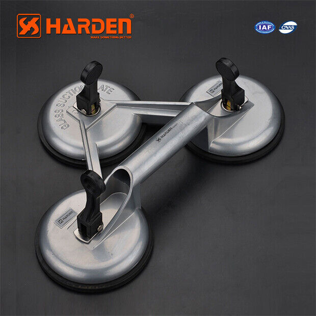 Harden Triple Suction Cup Tile Mover Dent Puller Locking Pad Glass Carrier Lifte