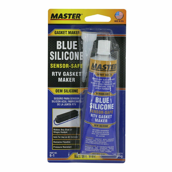 Master Blue Silicone Adhesive Sealant Automotive Metal Rubber 85g Made in USA