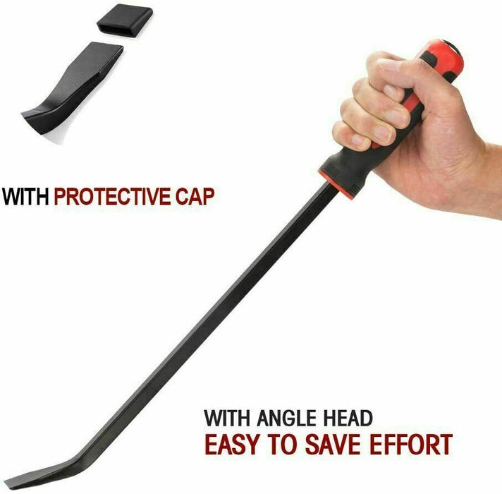 Heavy Duty Curved Pry bar Jumbo 900mm Strike Cap Handle Lifting Prying Moving - FISHER DISCOUNT