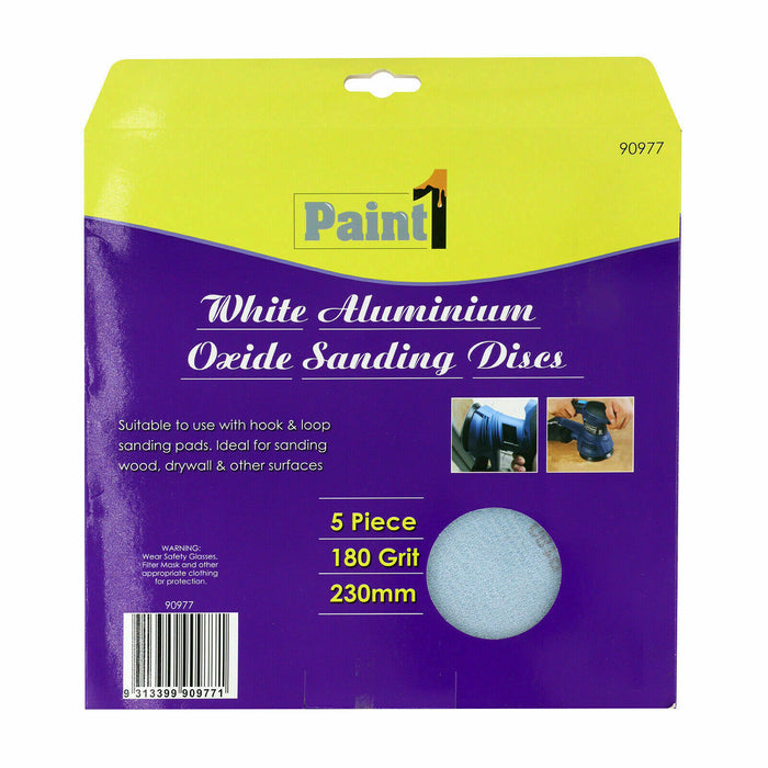 5PC 230mm 180G HOOK AND LOOP DISCS NO HOLE SANDING PAD SANDPAPER SANDER DRYWET