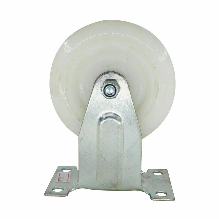 2PC - GRIP 70MM 70KG WHITE NYLON WHEEL CASTOR FIXED PLATE