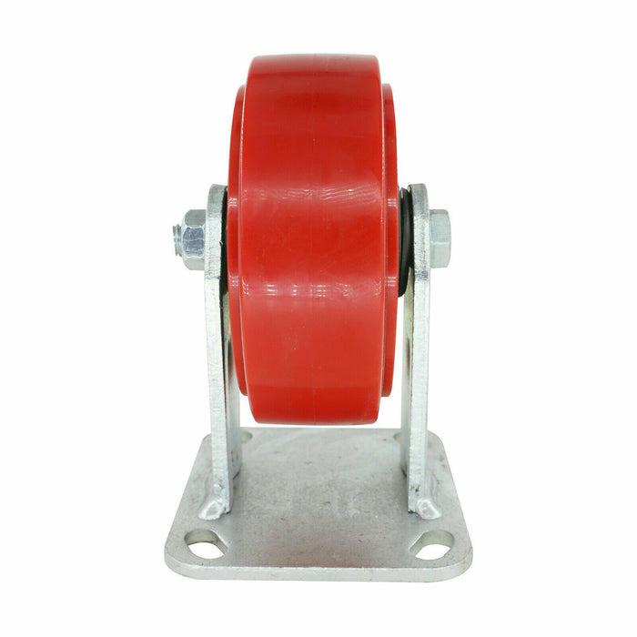 2PC GRIP 125MM 250KG POLYURETHANE ON POLYPROPYLENE WHEEL CASTOR FIXED PLATE