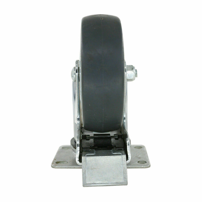 2PC 100MM 100KG GREY TPR ON POLYPROPYLENE WHEEL CASTOR SWIVEL PLATE WITH BRAKE