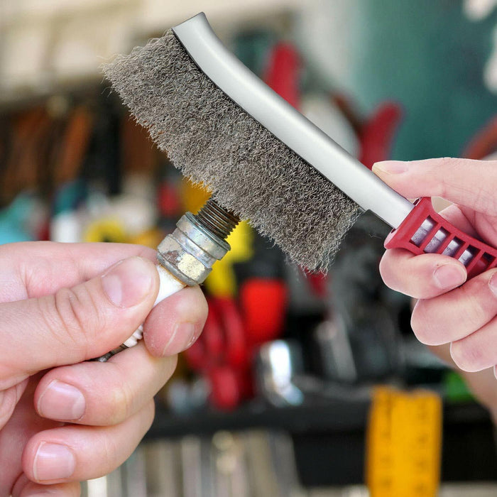 3pcs WIRE BRUSH SET Cleaning Nylon & Stainless Steel Brushes Brass Metal Tools