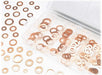 110pcs Copper Washer Gasket Set Flat Ring Seal Assortment Kit Box M5-M16 - FISHER DISCOUNT