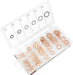 110pcs Copper Washer Gasket Set Flat Ring Seal Assortment Kit Box M5-M16 - FISHER DISCOUNT