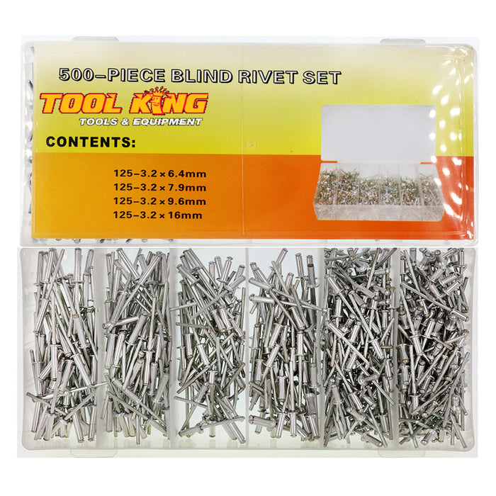 500pc Aluminum Rivet Assortment Aluminum Blind Pop Rivet Open End Blind Rivets - FISHER DISCOUNT