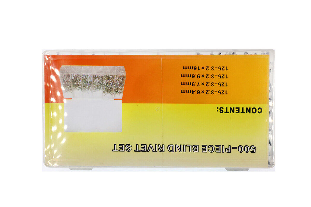 500pc Aluminum Rivet Assortment Aluminum Blind Pop Rivet Open End Blind Rivets - FISHER DISCOUNT
