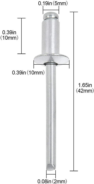 500pc Aluminum Rivet Assortment Aluminum Blind Pop Rivet Open End Blind Rivets - FISHER DISCOUNT