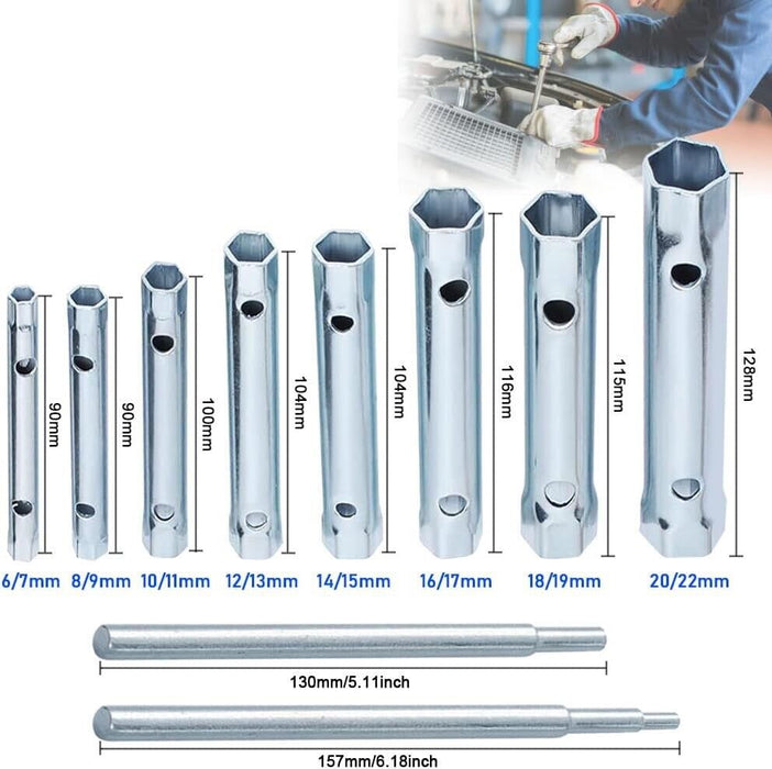 10Pcs 16 SIZE TUBULAR BOX TUBE SPANNER SOCKET WRENCH 6mm - 22mm PLUMBER TAP TOOL - FISHER DISCOUNT