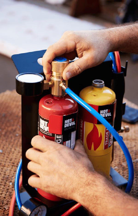 Hot Devil Super Oxy Blow Torch Kit map & oxygen cylinder Gauges AU STOCK