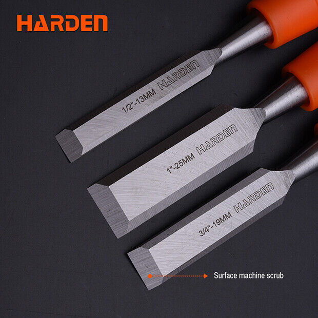 Harden 3PC Wood Chisel Set 13-25mm Alloy Steel Woodworking Sharpening ChiselsSet