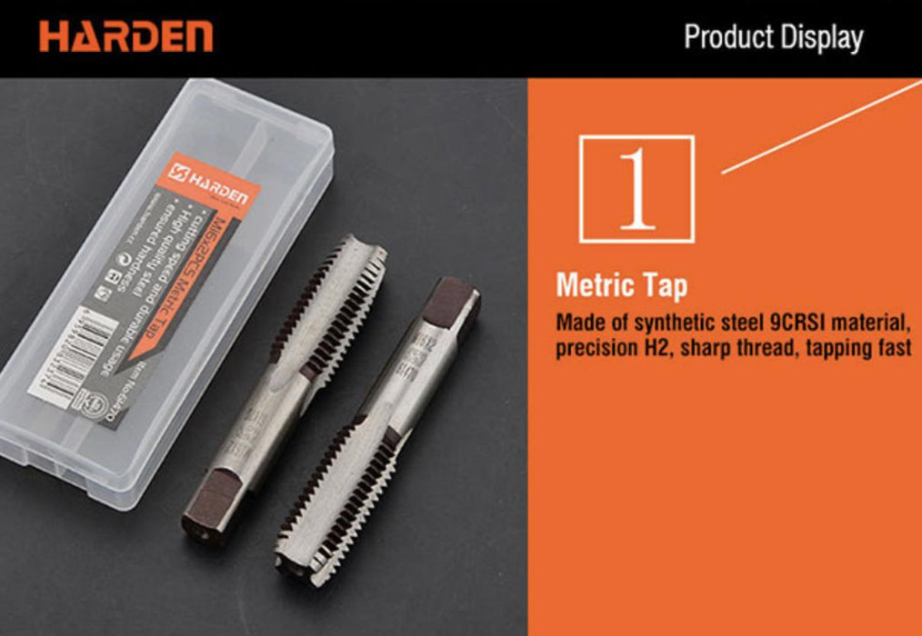 HARDEN 40PC Tap and Die Set Imperial Screw Screwdriver Thread Wrench Pitch Gauge