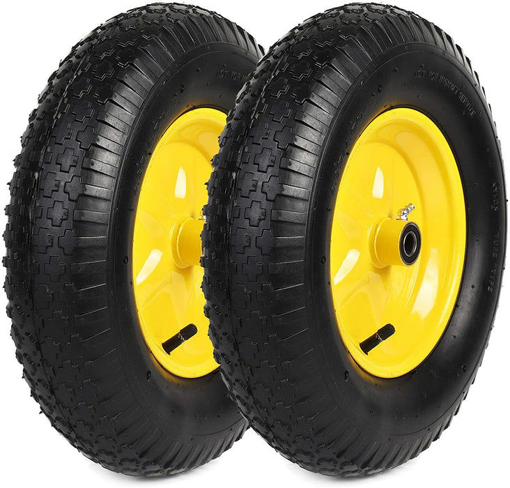 2PC 16" 4.8/4.00-8 Wheelbarrow 25.4MM Bore Cart Trolley Barrow Wheel wheels Tyre