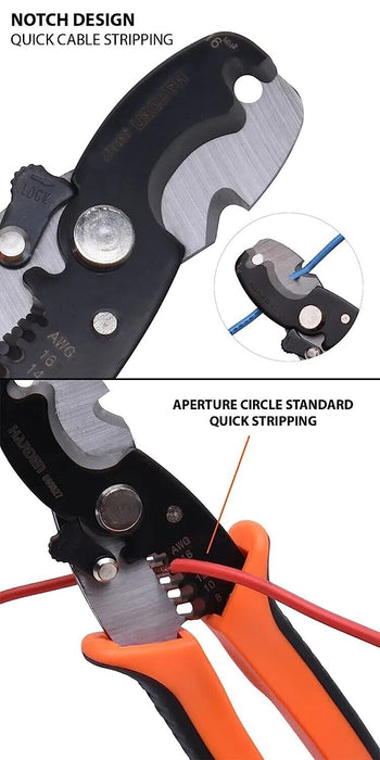 HARDEN 8" PROFESSIONAL SELF-ADJUSTING AUTOMATIC CABLE STRIPPER CUT & STRIPPING